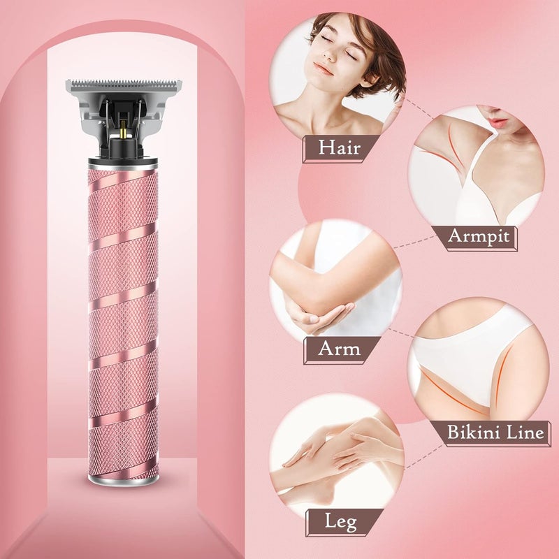 UFREE Hair Trimmer for Women, Bikini Trimmer Electric Razors Shaver for Women Grooming, Waterproof Hair Clippers Hair Cutting Kit, Gifts for Women (Rose Gold) - Image 2